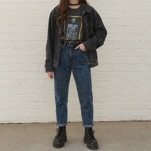 Vintage 90s Traffic High Waist Acid Wash Mom Jeans 25x30 Hong Kong Tapered Denim